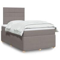 Boxspring met matras stof taupe 120x190 cm