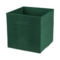 Opbergmand/kastmand Square Box - karton/kunststof - 29 liter - donkergroen - 31 x 31 cm
