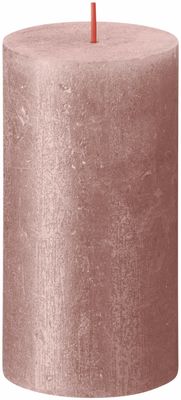 Bolsius shimmer rustiekkaars 130/68 roze