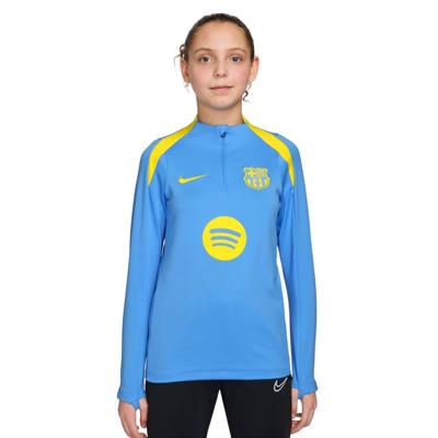 Nike FC Barcelona Strike Trainingstrui 1/4-Zip 2025-2026 Kids Lichtblauw Felgeel