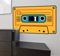 Sticker cassette geel