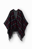 Omkeerbare geruite poncho - BLACK - U - thumbnail