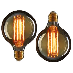 LED lampjes Retro E27 fitting 2W - 2x st- gloeidraad- sfeerlampen - designlampen - 135 x 95 mm