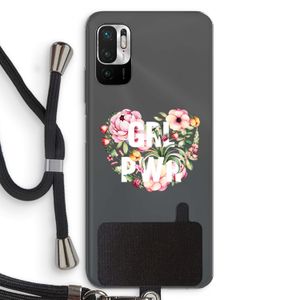 GRL PWR Flower: Xiaomi Redmi Note 10 5G Transparant Hoesje met koord