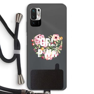 GRL PWR Flower: Xiaomi Redmi Note 10 5G Transparant Hoesje met koord