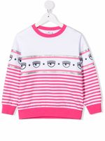 Chiara Ferragni Kids sweat à rayures - Rose - thumbnail