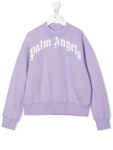 Palm Angels Kids sweat en coton à logo imprimé - Violet