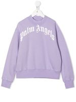 Palm Angels Kids sweat en coton à logo imprimé - Violet - thumbnail