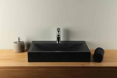 Basaltstein Waschbecken 60 cm BE-001mk