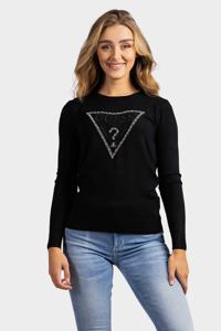 Guess Rosalie Triangle Logo Sweater Dames Zwart - Maat S - Kleur: Zwart | Soccerfanshop