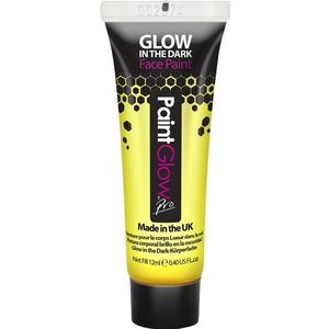 Face/Body paint - neon geel/glow in the dark - 10 ml - schmink/make-up - waterbasis   -