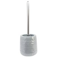Wc/toiletborstel RVS 42 cm met keramiek toiletborstelhouder grijs - Toiletborstels - thumbnail