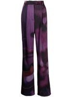 Agnona pantalon imprimé à taille haute - Violet - thumbnail