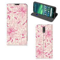 Nokia 2.3 Smart Cover Pink Flowers - thumbnail