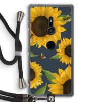 Sunflower and bees: Sony Xperia XZ2 Transparant Hoesje met koord