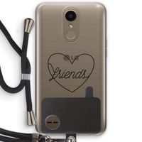 Friends heart black: LG K10 (2017) Transparant Hoesje met koord