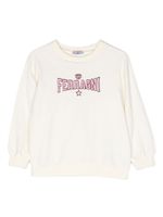 Chiara Ferragni Kids sweat en coton stretch à logo brodé - Blanc - thumbnail