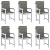 VidaXL Stoelkussens 6 st lage rug 100x50x4 cm stof donkergrijs