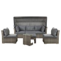 Beliani CORTE - Loungeset-Bruin-PE rotan