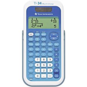 Texas Instruments TI-34 MULTIVIEW Schoolrekenmachine Wit, Blauw Aantal displayposities: 16 werkt op zonne-energie, werkt op batterijen (b x h x d) 80 x 19 x