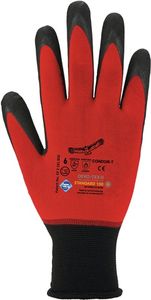 Asatex Handschoen | maat 10 rood/zwart | 98 % polyamide/2 % elastan met nitrilmic | EN 388 EN 407 PSA-categorie II | 12 paar - CONDOR-T/10 CONDOR-T/10