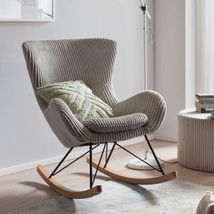 Artistiq Schommelstoel 'Eryk' Rib, kleur grijs