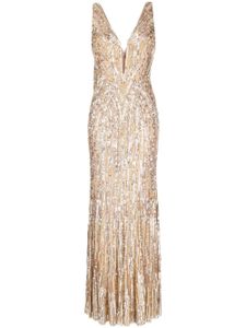 Jenny Packham robe à ornements en cristal - Argent