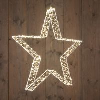 Metal 56 cmx7 cm 3D Star White With 540Led Warm White - Anna's Collection