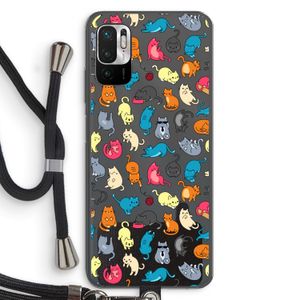 Kleurrijke katten: Xiaomi Redmi Note 10 5G Transparant Hoesje met koord