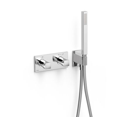 Douchekraan Tres B-System | Inbouw | Thermostaatkraan | Excl.Inbouwdeel | 2-weg | Rechthoek | Chroom