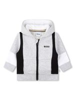 BOSS Kidswear hoodie zippé à logo imprimé - Gris