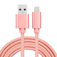 2m 3A geweven stijl metaal hoofd 8 pins naar USB Data / de kabel van de lader voor iPhone X / iPhone 8 & 8 Plus / iPhone 7 & 7 Plus / iPhone 6 & 6s &