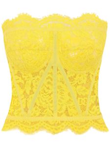 Dolce & Gabbana haut sans bretelles en dentelle - Jaune