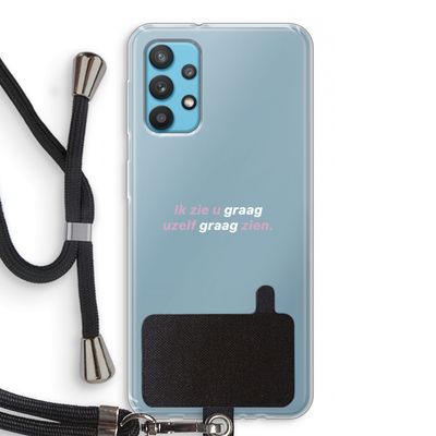 uzelf graag zien: Samsung Galaxy A32 4G Transparant Hoesje met koord