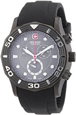 Horlogeband Swiss Military Hanowa 6-4196 Rubber Zwart 24mm