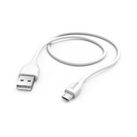 Hama USB-laadkabel USB 2.0 USB-A stekker, USB-micro-B stekker 1.50 m Wit 00201587