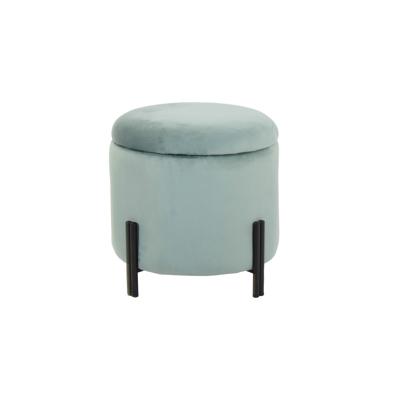 Voetensteun DKD Home Decor Metaal Turkoois Polyester (42 x 42 x 42 cm)
