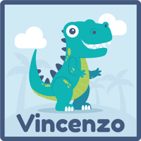 Vinyl vloerkleed groene dinosaurus met naam