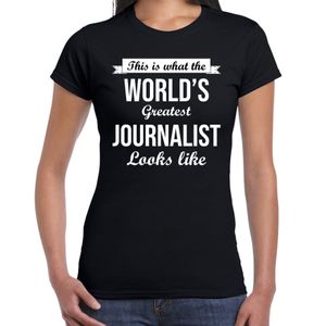 Worlds greatest journalist t-shirt zwart dames - Werelds grootste journalist cadeau