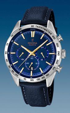 Horlogeband Festina F16844 Leder Blauw