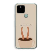 Aggressively drinks coffee: Google Pixel 5 Transparant Hoesje