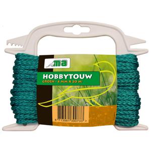 Hobby touw/draad - 4 mm x 20 meter - groen - bindtouw