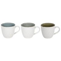 Svenska Living Koffiemok embossed wit/crackle 350ml 6st
