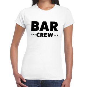 Bar crew / personeel tekst t-shirt wit dames