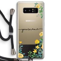Gele bloemen: Samsung Galaxy Note 8 Transparant Hoesje met koord