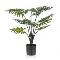 Kantoor kunstplant groene Philodendron 60 cm in zwarte pot - thumbnail