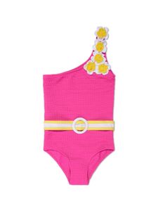 Nessi Byrd Kids maillot de bain asymétrique à effet froissé - Rose