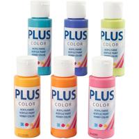 Plus Color acrylverf, kleurrijk, 6x60 ml/ 1 doos Plus Color acrylverf, kleurrijk, 6x60 ml/ 1 doos
