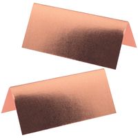 Naamkaartjes/plaatskaartjes metallic - Bruiloft - rose goud - 20x stuks - 7 x 3 cm