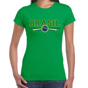 Brazilie / Brasil landen t-shirt groen dames 2XL  -